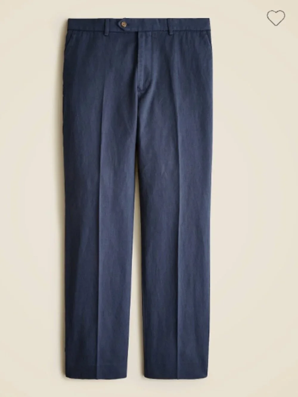 Men's JCrew Garment-dyed cotton-linen blend chino suit pant 34